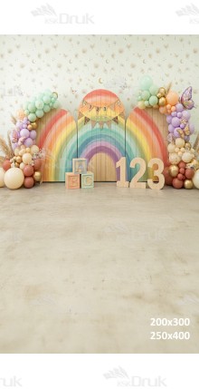 Tło fotograficzne „Pastelowa tęcza – edukacyjna kraina zabawy” | UB_874